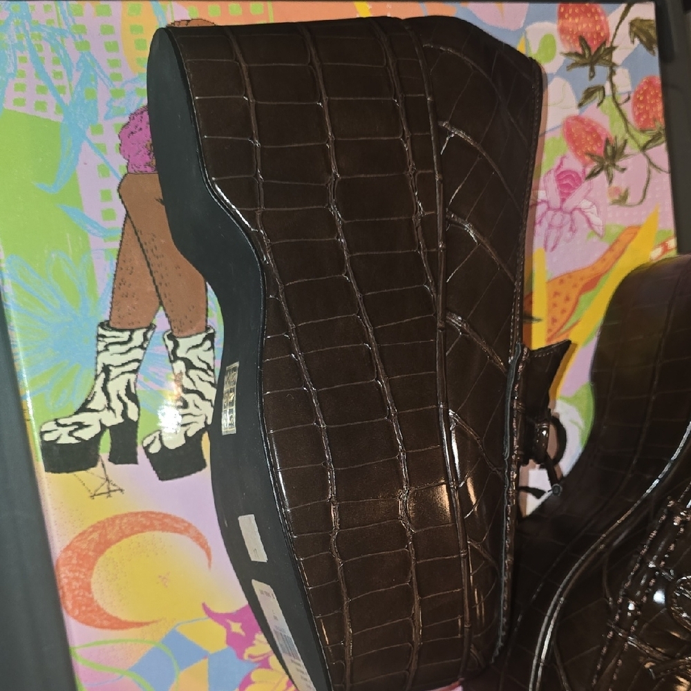 Jeffrey Campbell Dark Brown Croc Loafers - Picture 5 of 11